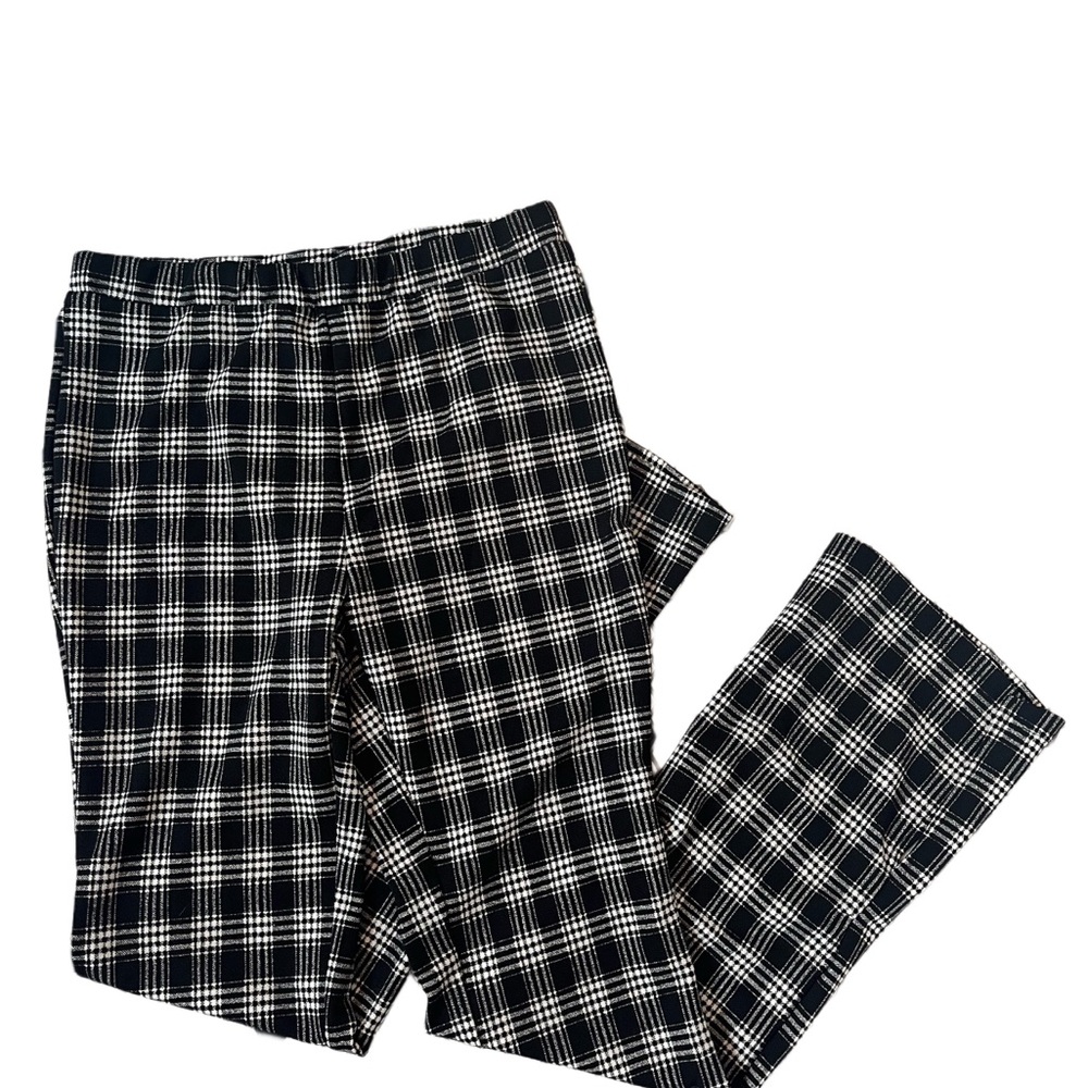 Black and White Plaid Flare Pants